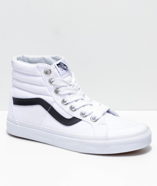 white vans black stripe high top